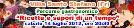 Il programma del percorso gastronomico "Ricette e sapori di un tempo" del 14 luglio 2012
