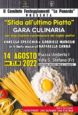 Gara culinaria 2022  iscrizioni aperte fino al 5 agosto