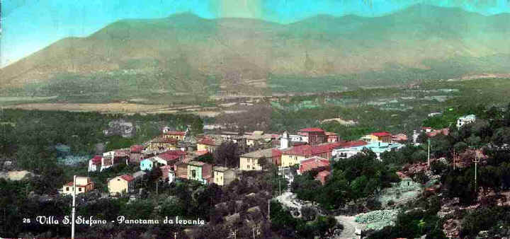 Panorama di Villa S. Stefano - cartolina del 1960  colorata a mano