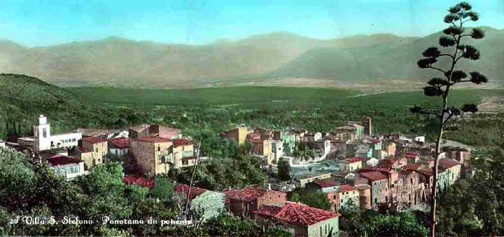Panorama di Villa S. Stefano - cartolina del 1960 colorata a mano